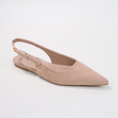 Обувь BERNESS Women's Caitriona Suede Pointed Slingback Flats Beige 8