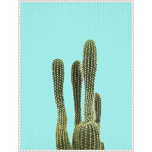 Amanti Art Turquoise Cactus by Lola Peacock Canvas Wall Art Print Framed - 1 of 4