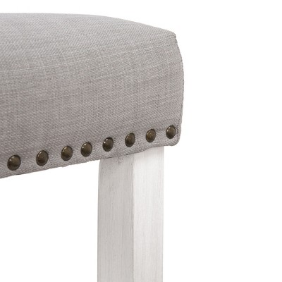 Gray 24" Wood Saddle Style Backless Counter Stool