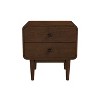 NicBex 15.5 inch Nightstand with 2 Drawers,Modern Side Table with Storage Space and Wood Legs,Bedside Table for Bedroom,Living Room,Brown - 4 of 4