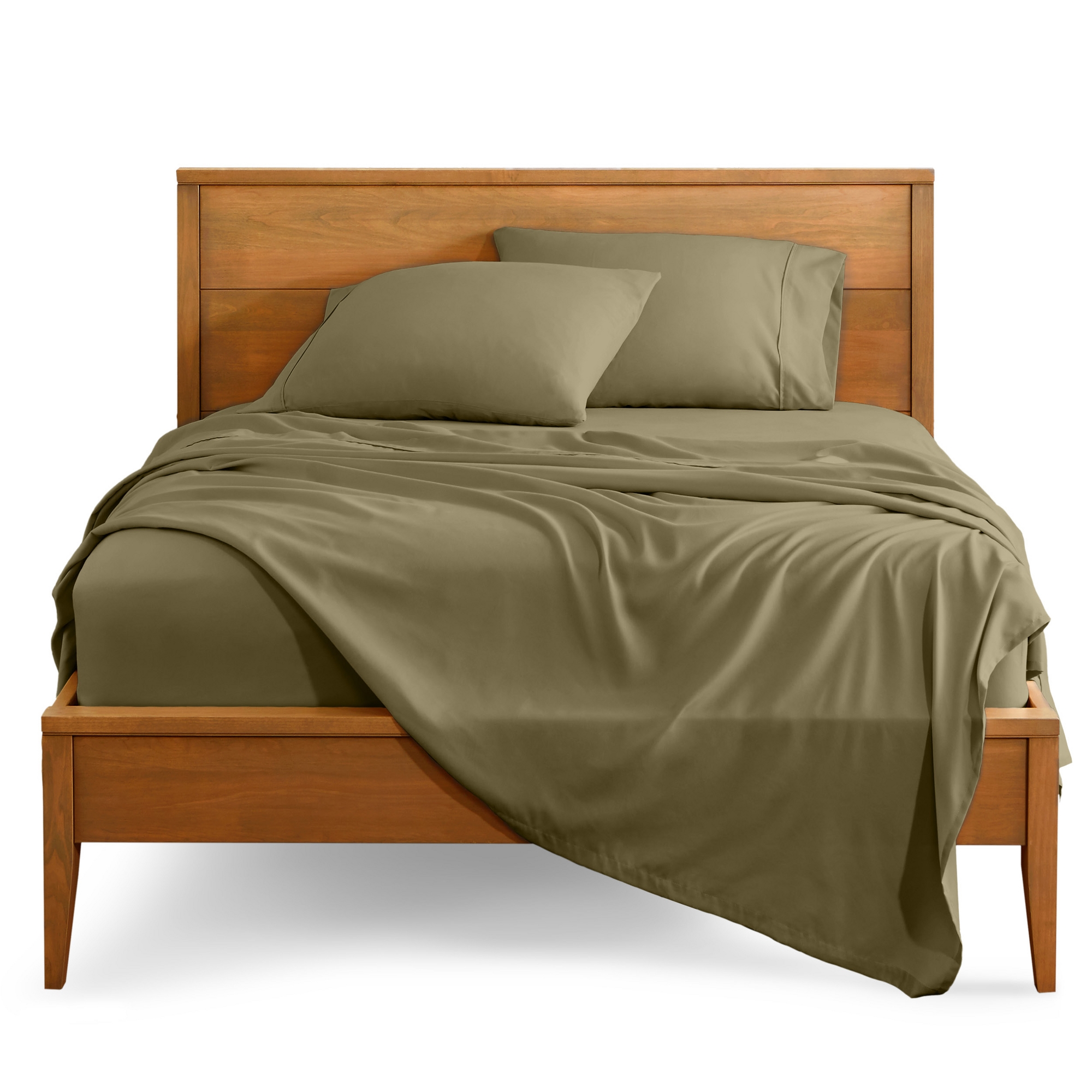 4 Piece Ultra Soft Brushed Easy Care Sheet Set by Bare Home - Queen, Olive