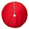 Kurt Adler 54-Inch Red and Tan Patchwork Reindeer Running Tree Skirt - 4 of 4