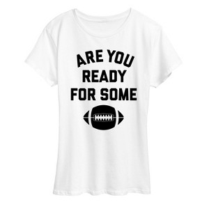 Women's Instant Message Ready For Some Football Short Sleeve Graphic T-Shirt - White - 2X - 1 of 4