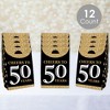 Big Dot of Happiness Adult 50th Birthday - Gold - Birthday Gift Favor Bags - Party Goodie Boxes - Set of 12 - 2 of 4
