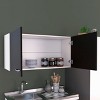 GlasFlength Kitchen Storage 2 Door Kitchen Wall Cabinet Internal Shelves Cabinet Storage Cupboard for Kitchen, Brown, 12.6"*39.3"*12.6" - 2 of 4