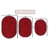 Double Ruffle Bathroom Rugs Set, Washable Rug, Soft Cotton Extra Soft and Absorbent bath Rug, Kitchen Mat, Bath Mat Set,Non-Slip, 3 Pcs Set, Red - 3 of 4