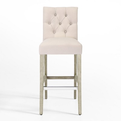 WestinTrends 29" Upholstered Linen Fabric Tufted Bar Stool Chair