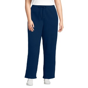 Lands' End Women's Serious Sweats High Rise Relaxed Straight Leg Pants - 1 of 3