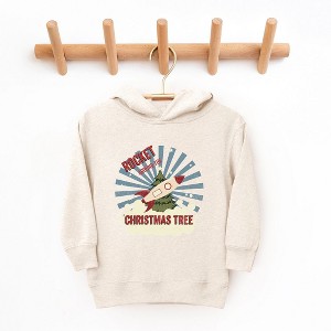 The Juniper Shop Rocket Around The Christmas Tree Toddler Graphic Hoodie - 1 of 3