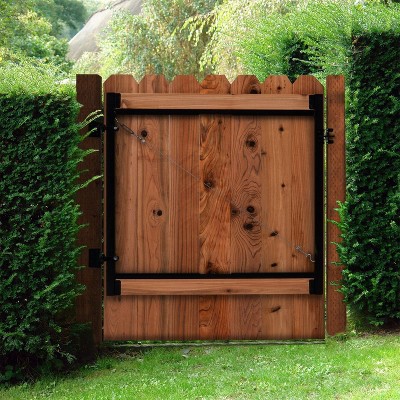 Adjustable Black Steel Frame Gate Building Kit with Hardware