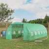 Outsunny 26' x 10' x 7' Outdoor Walk-In Tunnel Greenhouse with Roll-up Windows & Zippered Door, Steel Frame, & PE Cover - 3 of 4