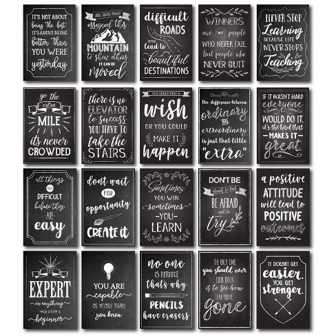 Best Paper Greetings 20 Pack Inspirational Posters, Classroom Posters Inspiring Quotes, Chalkboard Design for Student School Classroom, 13x19" - image 1 of 4