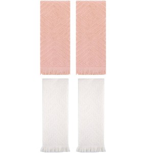 REGALWOVEN 4 Pcs Bathroom Cotton Soft and Absorbent Geometric Hand Towel 13" x 29" - 1 of 4