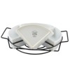 Gibson Gracious Fine Ceramic Dining Four Section Tray Set with Metal Rack in White - image 2 of 4