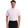 INSPIRE CHIC Men's Short Sleeve Stretch Lightweight Business Solid Formal Button Down Shirts - 4 of 4
