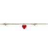 Guili 14K Gold Plated with Red Enamel Heart & Clear Cubic Zirconia Bracelet - 2 of 2