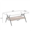 Syemin Glass End Tables, Double Tier Large Side Table with Tempered Glass Top for Living Room Decoration, Clear, 38.6"*22.83"*17.3" - 2 of 4