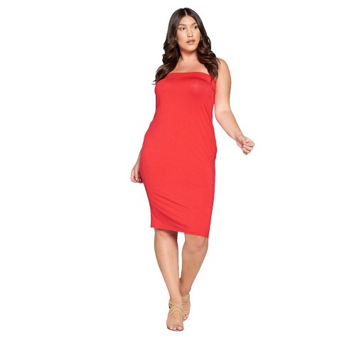 L I V D Women's Willow Tube Dress, Red, 3x : Target