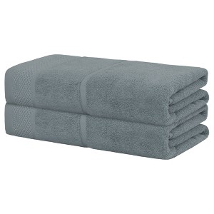 Unique Bargains Cotton Highly Absorbent Quick Drying Bath Towels for Bathroom 2 Packs - 1 of 4