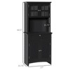 NicBex 64.5 Inch Tall Kitchen Pantry Storage Cabinet with 4 Doors,1 Drawer and Microwave Space for Dining Room,Bathroom,Kitchen,Black - 3 of 4