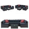 7 Piece Wicker Outdoor Patio Furniture Conversation Set,Rattan Sectional Sofa with Coffee Table,Wicker Garden Sofa Set with Cushions-Coolbibila - 4 of 4