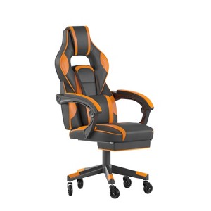 Flash Furniture X40 Gaming Chair Racing Computer Chair with Fully Reclining Back/Arms and Transparent Roller Wheels, Slide-Out Footrest - 1 of 4