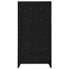 vidaXL Black Locker Cabinet-35.4"x15.7"x70.9", Steel Construction with Air Vents, Lockable Doors, and Name Tag Holder for Secure and Organized Storage - 2 of 4