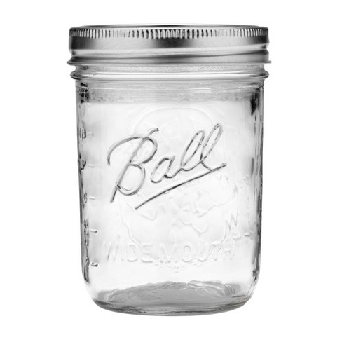 Ball 16oz 12pk Glass Wide Mouth Mason Jar with Lid and Band - image 1 of 3