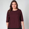 Calypsa Women's Loose Fit 3/4 Sleeve Rash Guard UPF 50+ Margaux Swim Top - 3 of 3