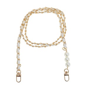 Unique Bargains Leather and Faux Pearl Handbag Strap 1 Pc - 1 of 4