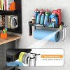 Black Garage Paper Towel Holder with Shelf, Wall Mounted with 2 Detachable Hooks for Tool Room - 4 of 4