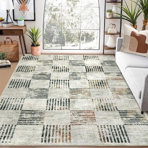 GOCAPTAIN Runner Rug Washable Modern Abstract Hallway Runner Rug, Farmhouse Checkered Kitchen Rug Floor Cover Carpet for Doorway Bedside - 1 of 4