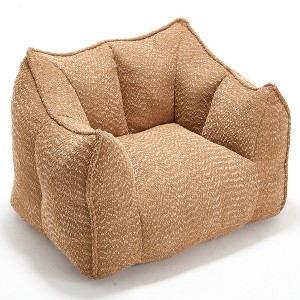 Cesicia 47.2 in-W x 36.2 in-D x 30.7 in-H Beige Chenille Square Bean Bag Sofa Chair - 1 of 4