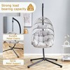 Wicker Hanging Chair with Steel Frame, Weatherproof Single-Person Swing for Indoor & Outdoor - 3 of 4