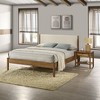 Roundhill Furniture Vichy 4-Piece Rubberwood Bedroom Set with Upholstered Queen Bed, Dresser, Mirror, and Nightstand - 3 of 4