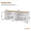 70 Farmhouse TV Stand with Glass Doors, Sideboard with Shelves, 5-Wood Leg Buffet for Living Room" - 3 of 3
