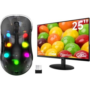 LED Wireless Mouse and 25 Inch Computer Monitor - 1 of 3