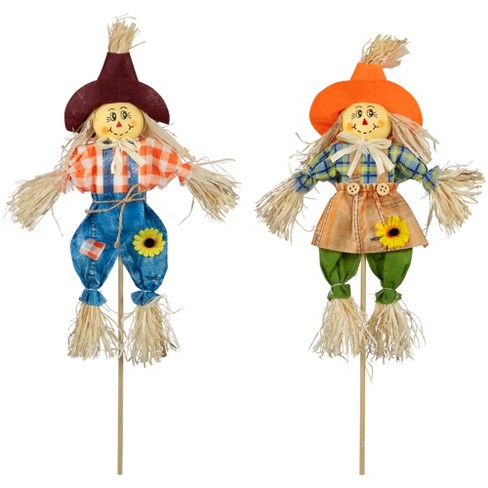 Northlight Boy And Girl Fall Harvest Scarecrow Crafting Picks - 18 ...