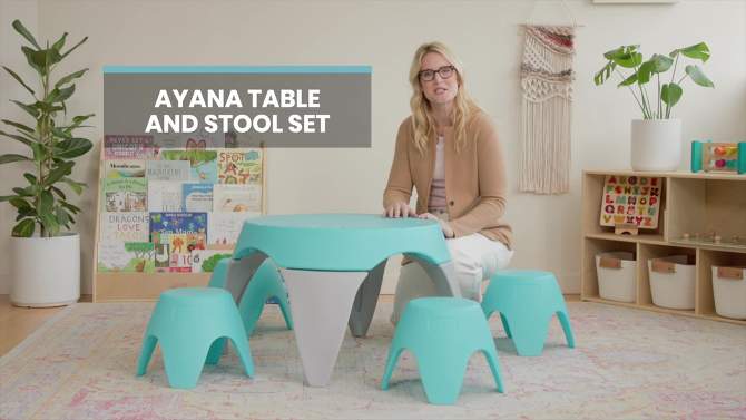 ECR4Kids Ayana Table and Stool Set, Plastic Kids' Table and Chairs, 2 of 13, play video