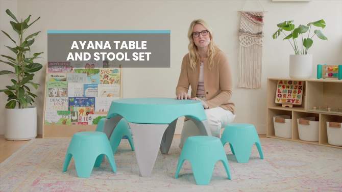 ECR4Kids Ayana Table and Stool Set, Plastic Kids' Table and Chairs, 2 of 14, play video