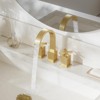 Phiestina Brushed Gold Waterfall Bathroom Faucet, Widespread 3 Hole 8-Inch Modern Faucet with Pop Up Drain, Lead-Free - 4 of 4