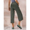 ECUPPER Womens Cotton Cropped Pants Loose Fit Wide Leg Capri Casual Plus Size Elastic Waist Trousers - 3 of 4