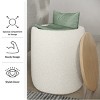 Lavish Home Storage Ottoman with Wood Top, Cream - 2 of 4