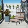 Indoor Outdoor Double Egg Chair with Ottoman Padded Cushions,Wicker Lounge Chair Deep Seating Chair with Footrests,Loveseat for Patio Porch Backyard - 4 of 4