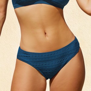 Women's Textured Low-Waist Swim Bikini Bottoms - Cupshe - 1 of 4