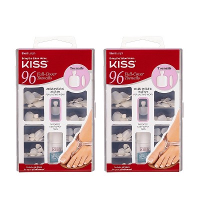 Kiss 96 Full Cover Toe Fake Nails - 2pk