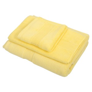 Unique Bargains Soft Absorbent Cotton Bath Towel for Bathroom kitchen Shower Towel Classic Design 3 Pcs - 1 of 4