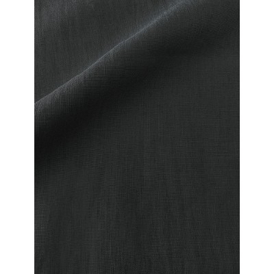 So Soft Black Linen 24x24 Throw Pillow with Down Fill