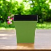 HomeRoots 7" Lime Green Recycled Plastic Indoor Outdoor Square Pot Planter - 2 of 3