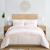 Sweet Jojo Designs Queen Duvet Cover and Shams Set Boho Fringe Pink and Ivory 3pc - 3 of 4